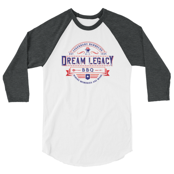 "Dream Legacy BBQ" - Men's 3/4 Sleeve Raglan Shirt