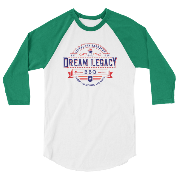 "Dream Legacy BBQ" - Men's 3/4 Sleeve Raglan Shirt