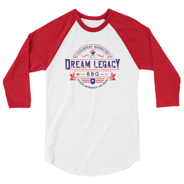 "Dream Legacy BBQ" - Men's 3/4 Sleeve Raglan Shirt