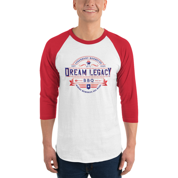"Dream Legacy BBQ" - Men's 3/4 Sleeve Raglan Shirt